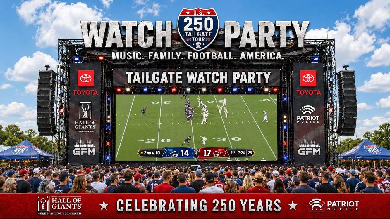 Tailgate 250 Watch Party — the big game on a giant LED stage